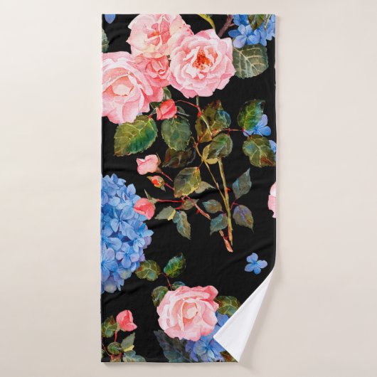 Seamless floral pattern in victorian style. Bouque Badhanddoek (Badhanddoek)