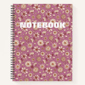 Seamless Floral pattern maroon Notitieboek (Voorkant)