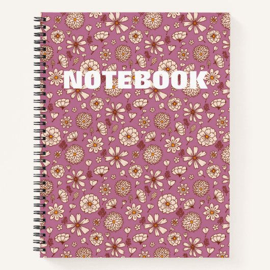 Seamless Floral pattern maroon Notitieboek (Voorkant)