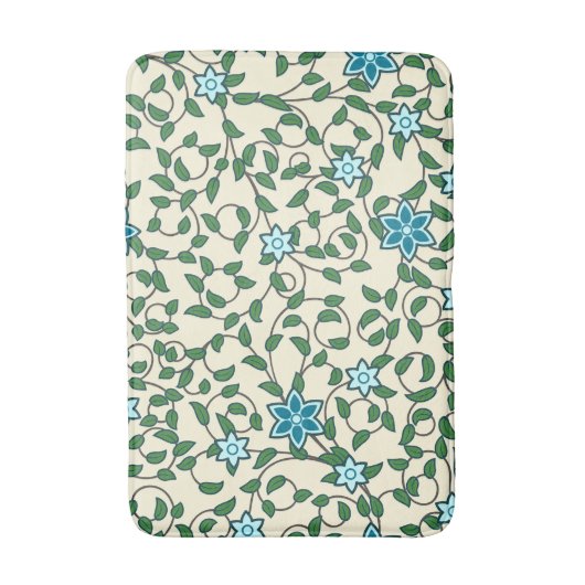 Seamless floral pattern on beige background badmat (Voorkant Verticaal)