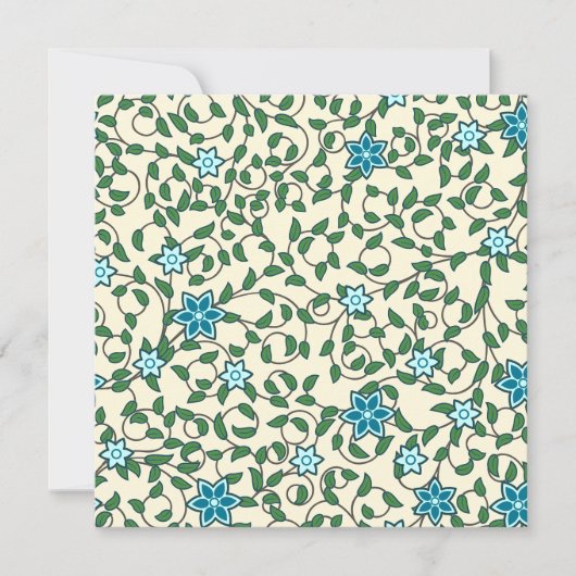 Seamless floral pattern on beige background bedankkaart (Voorkant)