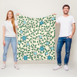 Seamless floral pattern on beige background fleece deken