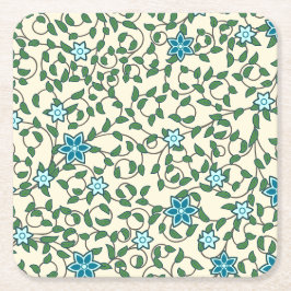 Seamless floral pattern on beige background kartonnen onderzetters