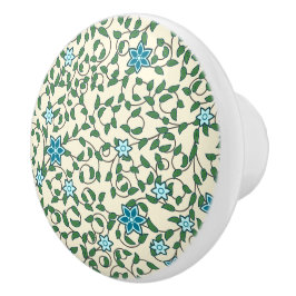 Seamless floral pattern on beige background keramische knop