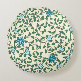 Seamless floral pattern on beige background rond kussen