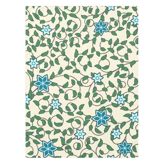 Seamless floral pattern on beige background tafelkleed (Voorkant)