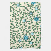 Seamless floral pattern on beige background theedoek (Verticaal)