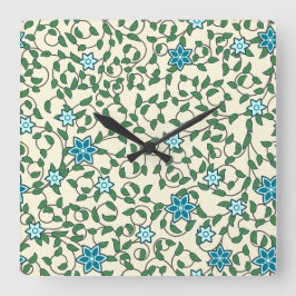 Seamless floral pattern on beige background vierkante klok