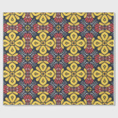 Seamless floral pattern on black background cadeaupapier (Vlak)