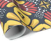 Seamless floral pattern on black background cadeaupapier (Rol Hoek)