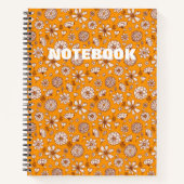 Seamless Floral pattern orange Notitieboek (Voorkant)