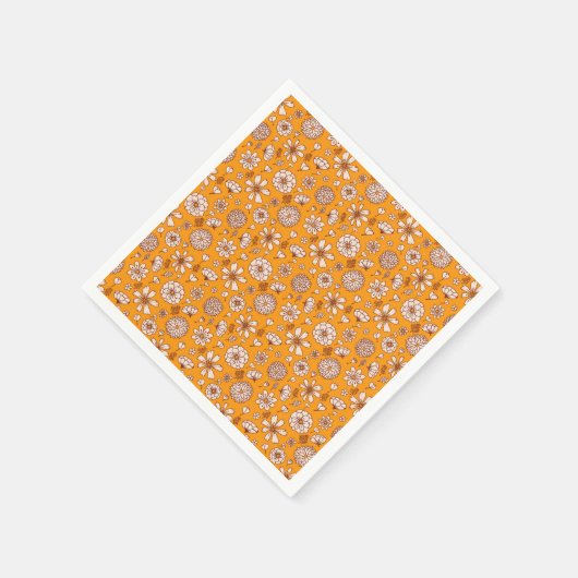 Seamless Floral pattern orange Servet (Hoek)