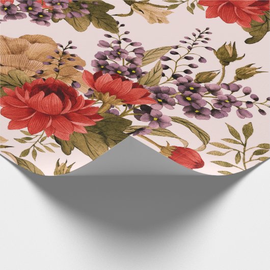 Seamless floral pattern roses with chrysanthemum a cadeaupapier (Hoek)