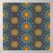 Seamless floral pattern. Stylized doodle flowers. Poster (Voorkant)