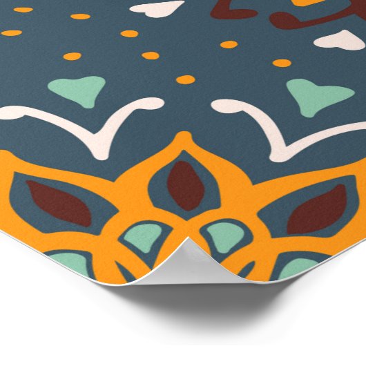 Seamless floral pattern. Stylized doodle flowers. Poster (Hoek)