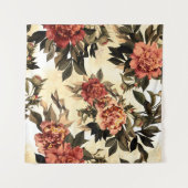 Seamless floral pattern with red and orange roses  wandkleed (Voorkant (horizontaal))