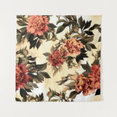 Seamless floral pattern with red and orange roses  wandkleed (Voorkant)