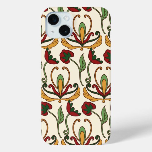 Seamless floral pattern with red and yellow  Case-Mate iPhone case (Achterkant)