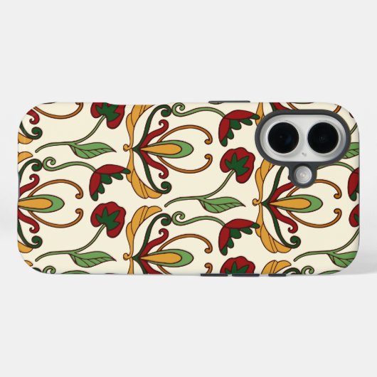 Seamless floral pattern with red and yellow  Case-Mate iPhone case (Achterkant (horizontaal))