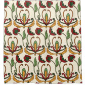 Seamless floral pattern with red and yellow  douchegordijn (Voorkant)