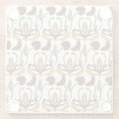 Seamless floral pattern with red and yellow  glazen onderzetter (Achterkant)