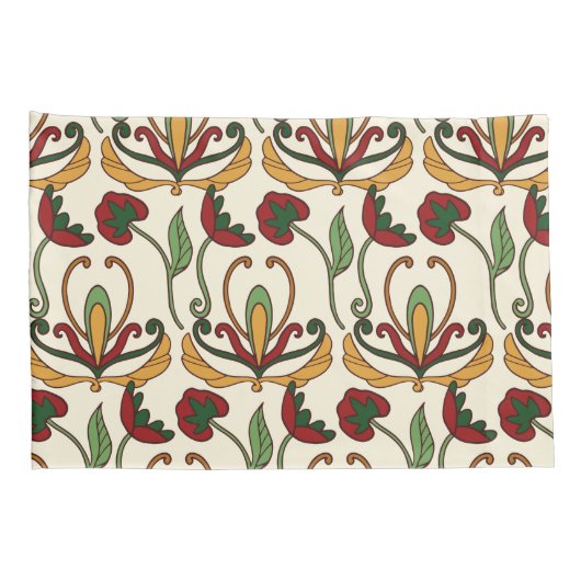 Seamless floral pattern with red and yellow kussensloop (Achterkant-Rechts)