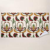 Seamless floral pattern with red and yellow  strandlaken (Voorkant)