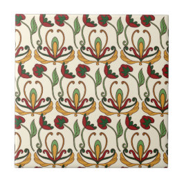 Seamless floral pattern with red and yellow  tegeltje