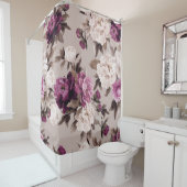 Seamless floral pattern with roses on light backgr douchegordijn (In situ)