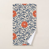 Seamless floral pattern with vibrant orange flower bad handdoek (Handdoek)