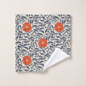 Seamless floral pattern with vibrant orange flower bad handdoek (Wasdoekje)
