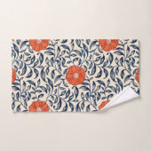 Seamless floral pattern with vibrant orange flower bad handdoek (Handdoek)