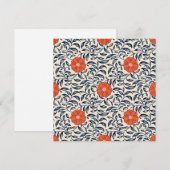 Seamless floral pattern with vibrant orange flower bedankkaart (Voorkant / Achterkant)