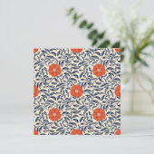 Seamless floral pattern with vibrant orange flower bedankkaart (Staand voorkant)