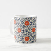 Seamless floral pattern with vibrant orange flower koffiemok (Voorkant links)