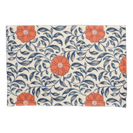 Seamless floral pattern with vibrant orange flower kussensloop