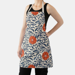 Seamless floral pattern with vibrant orange flower schort