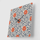 Seamless floral pattern with vibrant orange flower vierkante klok (Hoek)
