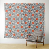 Seamless floral pattern with vibrant orange flower wandkleed (In Situ (horizontaal))