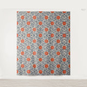 Seamless floral pattern with vibrant orange flower wandkleed (Voorkant)