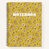 Seamless Floral pattern yellow Notitieboek (Voorkant)
