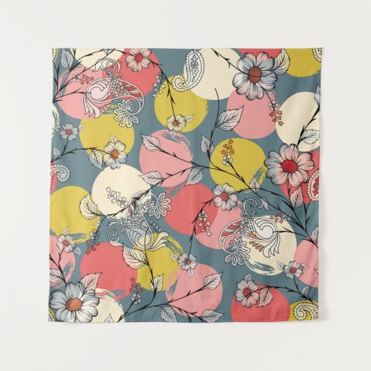 Seamless flower pattern on backgroundfloral, patte wandkleed (Voorkant)