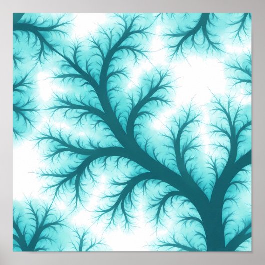 Seamless Fractal Filigree Fabric and Paper Pattern Poster (Voorkant)