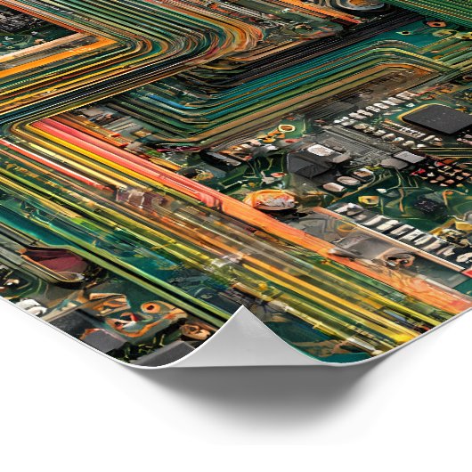 Seamless Fractured Tech: Bent Circuit Boards  Poster (Hoek)