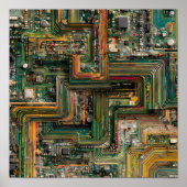 Seamless Fractured Tech: Bent Circuit Boards  Poster (Voorkant)