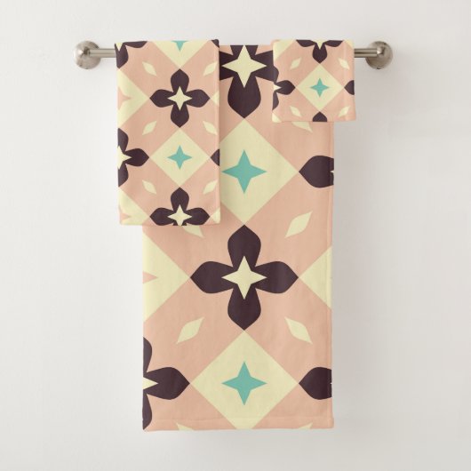Seamless geometric floral  pattern bad handdoek (Insitu)