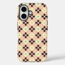 Seamless geometric floral  pattern iPhone 16 hoesje