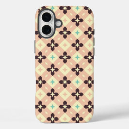 Seamless geometric floral  pattern iPhone 16 plus hoesje