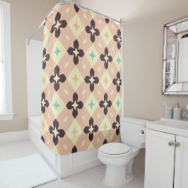 Seamless geometric floral  pattern douchegordijn