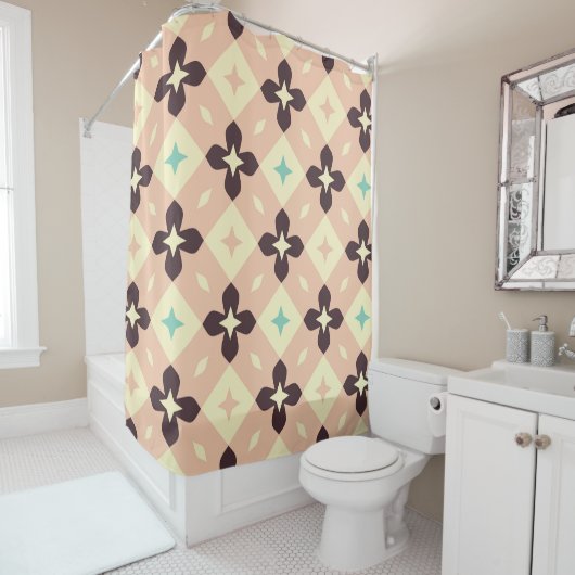 Seamless geometric floral  pattern douchegordijn (In situ)